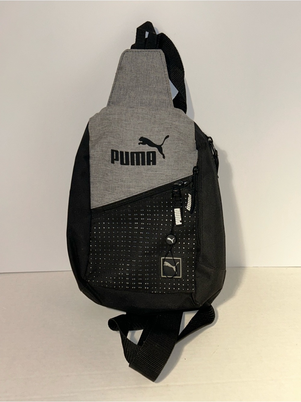 PUMA Evercat Sidewall Sling Bag Crossbody Backpack Grey & Black